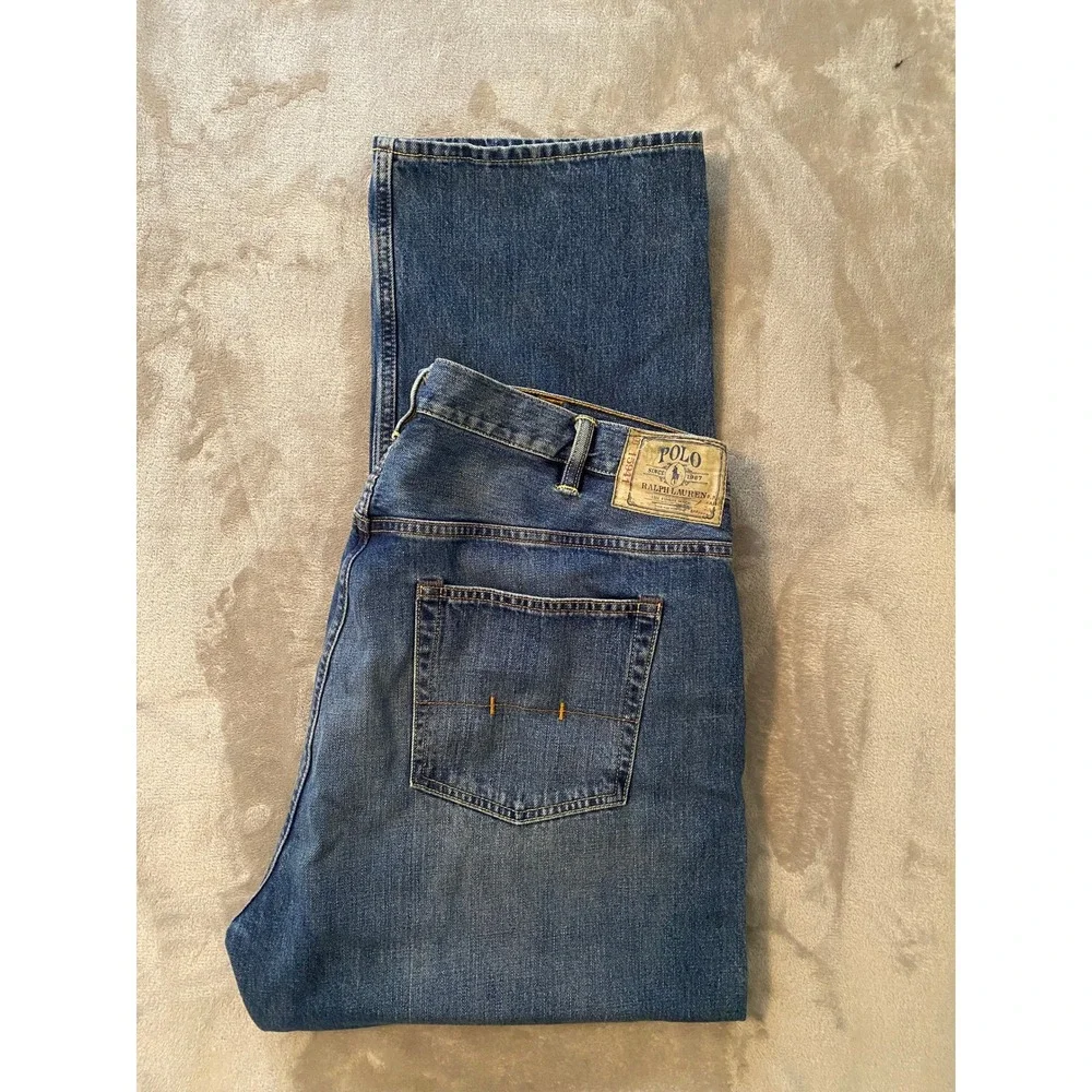 Polo Ralph Lauren Jeans 44x32 Blue Classic Fit 867 Straight Leg Denim Timeless
